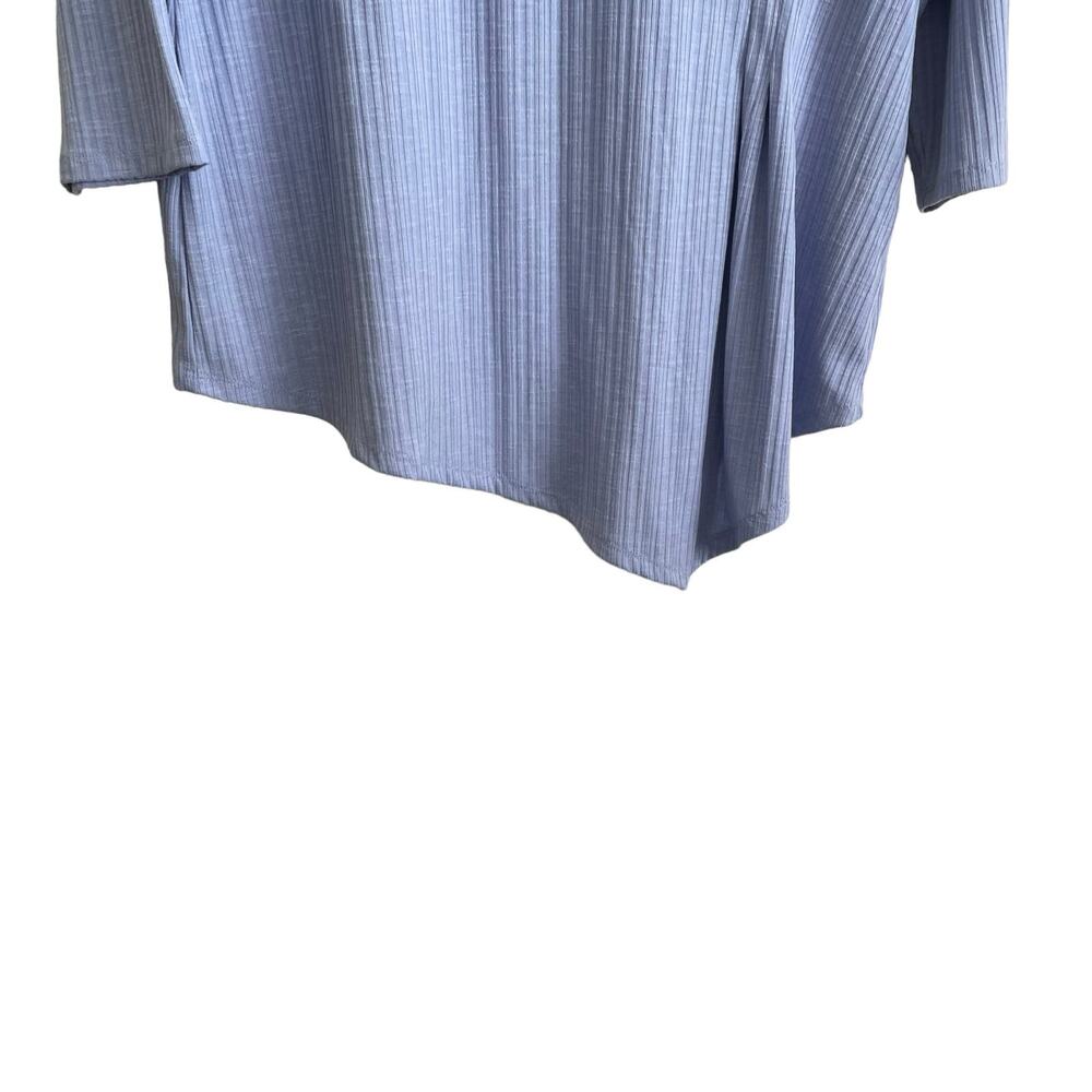 Chicos Top Women‎ L Purple Crew Neck 3/4 Sleeve Textured Fabric Stretch Workwear - Picture 6 of 10